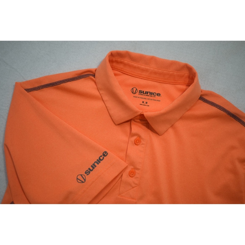 Sunice Golf Polo‎ Orange Performance Wicking Short Sleeve Mens Size Medium